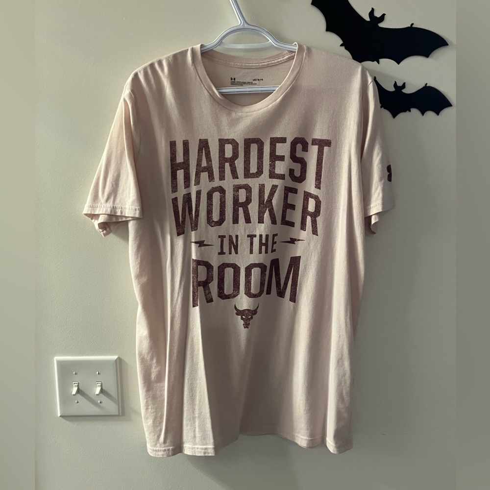 Under Armour Men’s T Shirt Loose Size Large Hardest Worker